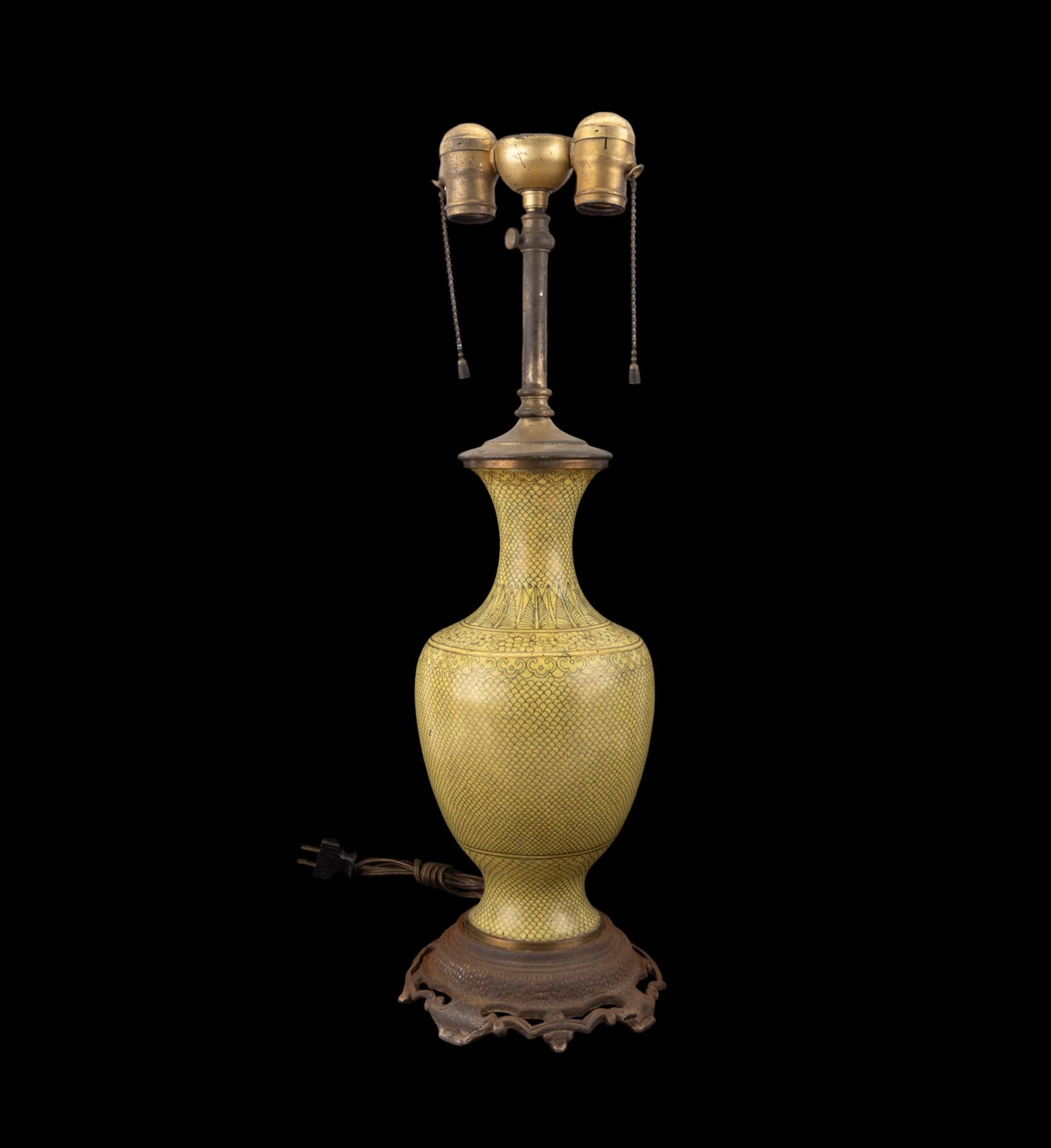 Vintage Yellow Cloisonne Table Lamp (1 of 10)