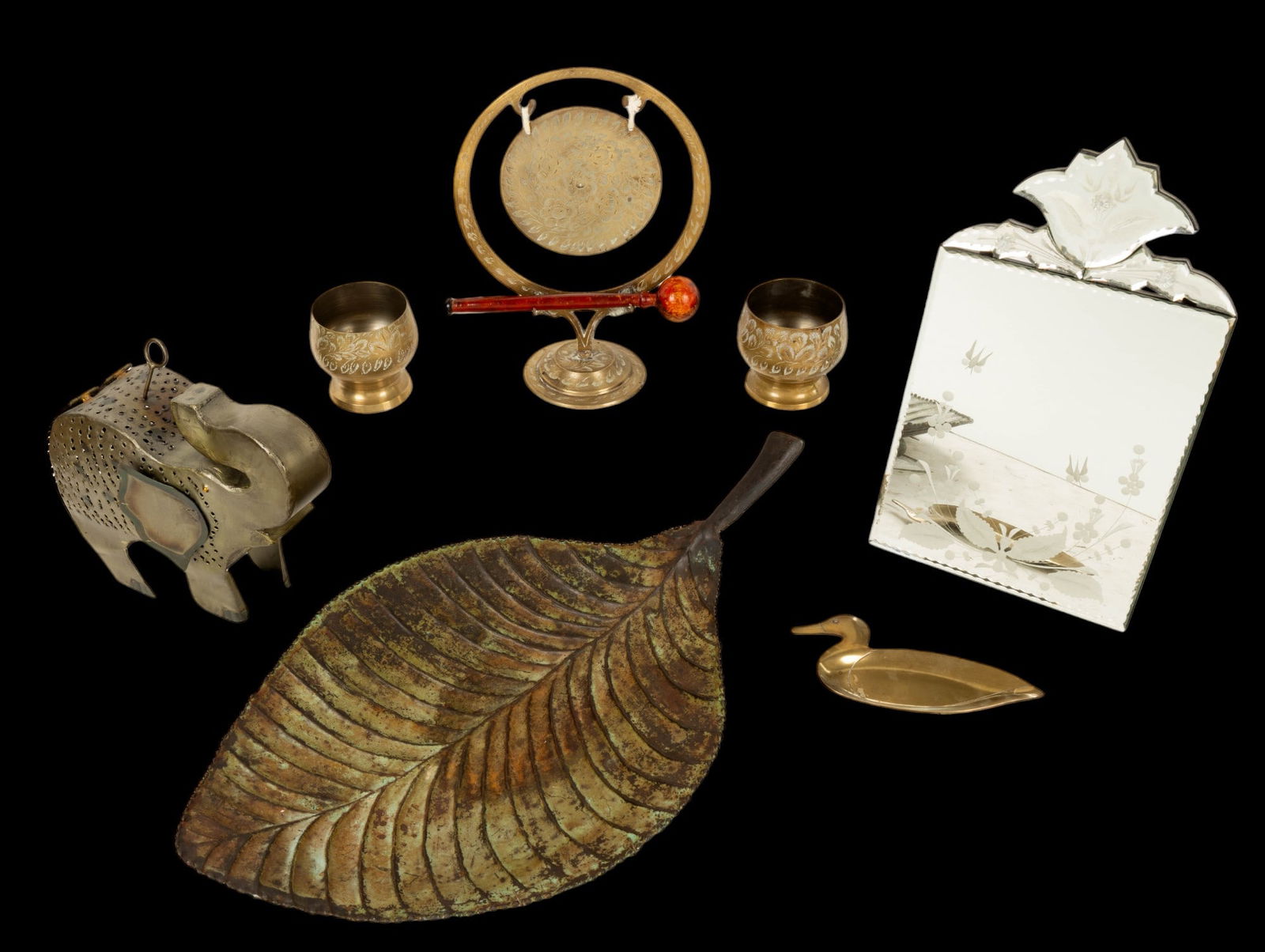 Brass Table Gong, Elephant Lantern, Other Decor (1 of 16)