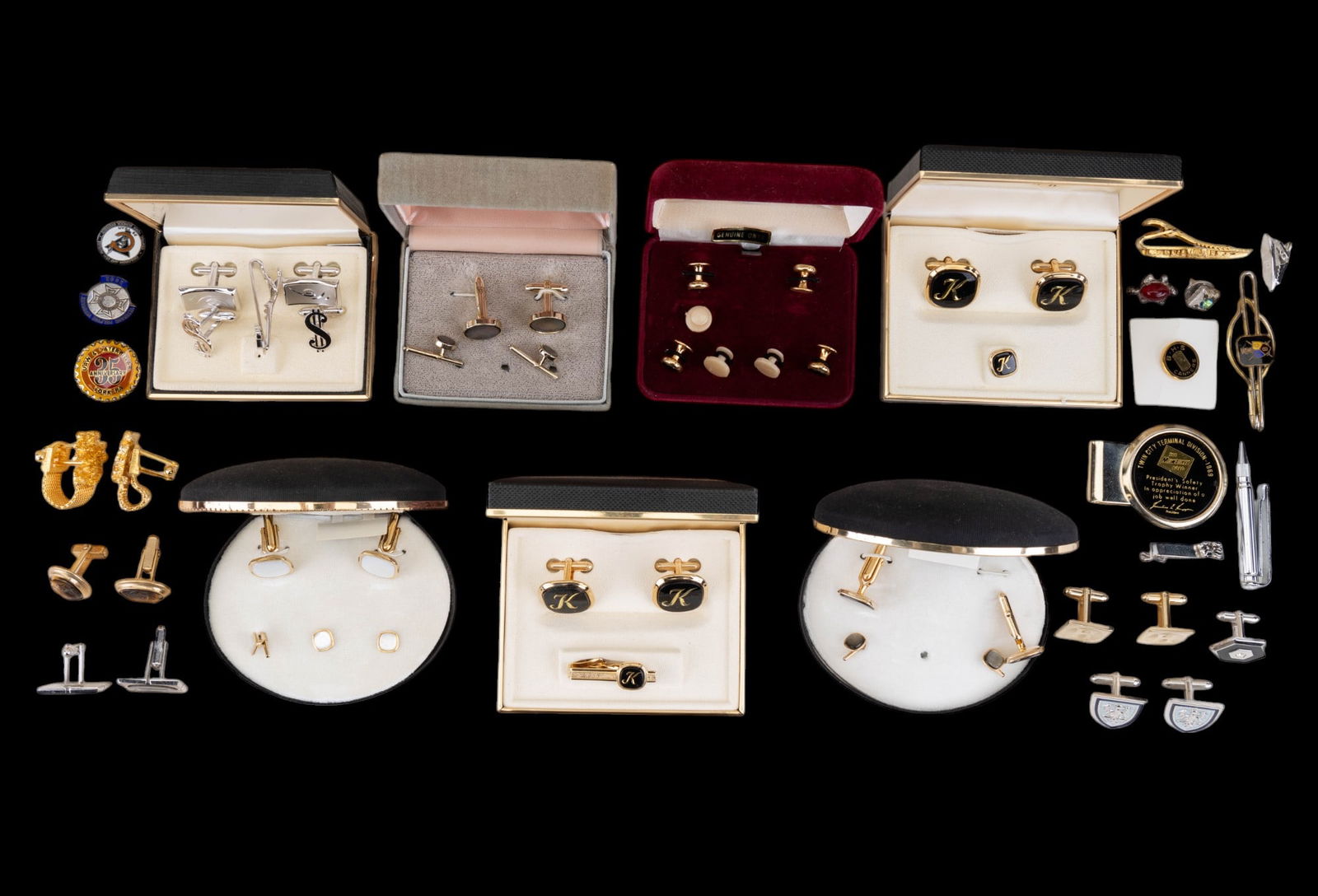 Assortment of Cufflinks, Tie Clips, & Pins (1 of 9)