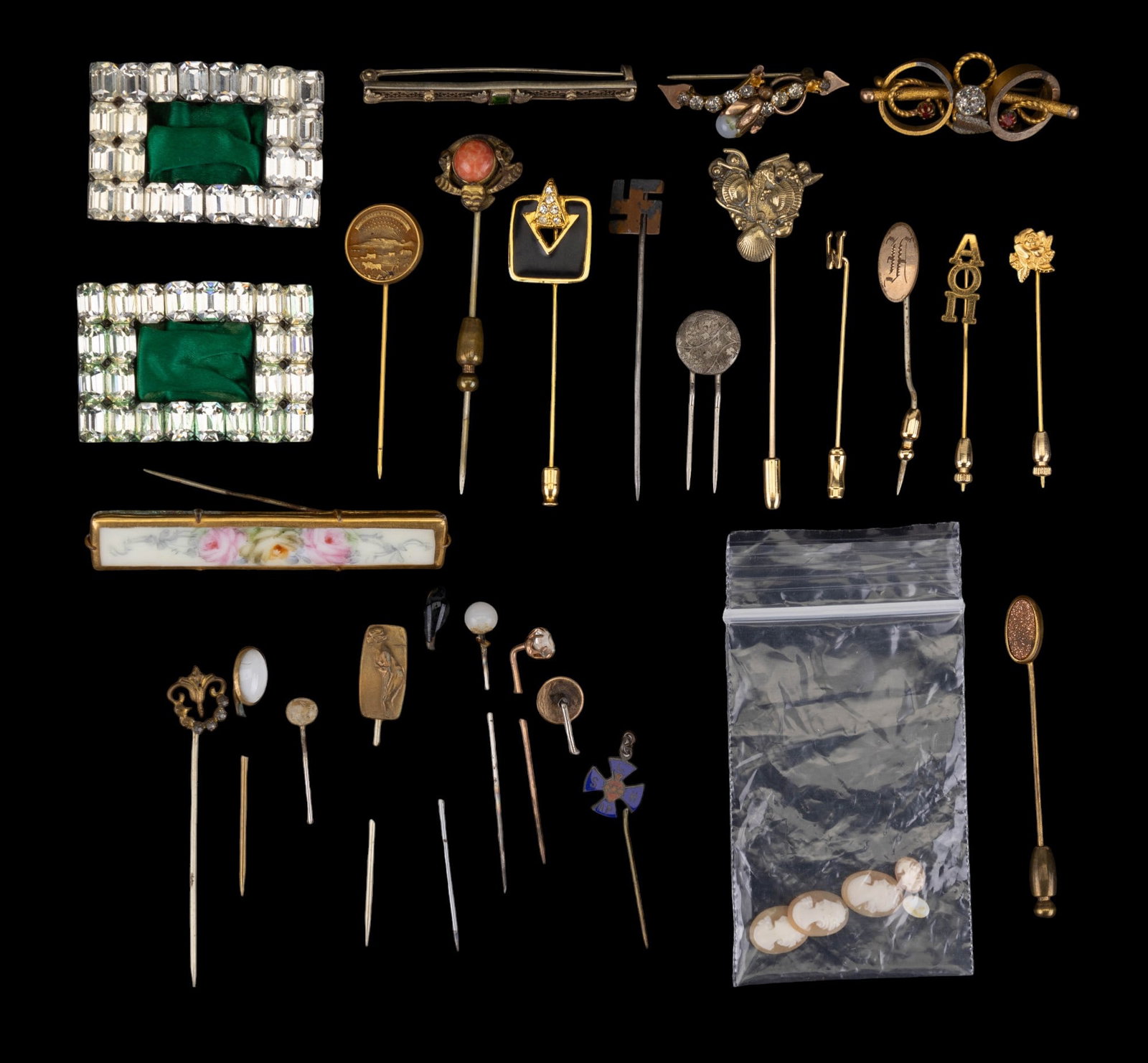 Hat Pin Assortment, Shoe Buckles, & Brooches (1 of 11)