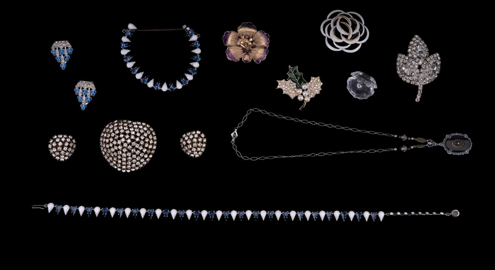 1920's Era Necklace + Brooches & Clip Earrings (1 of 13)