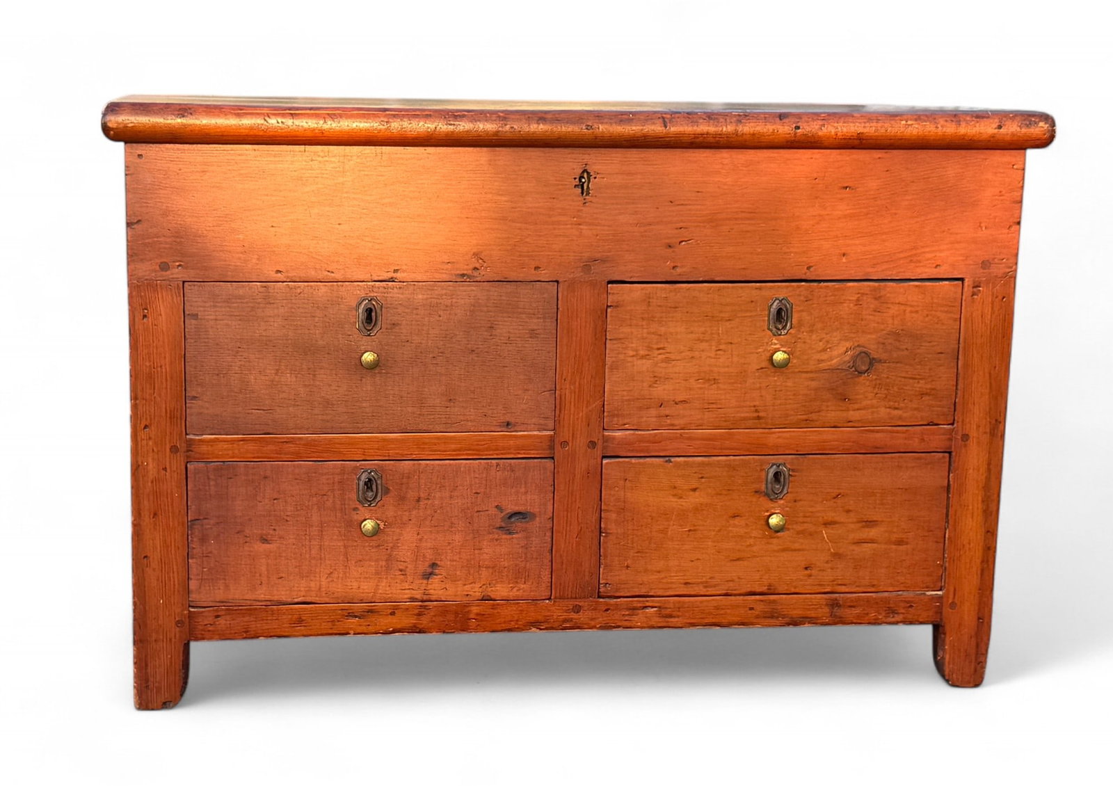 19th C Storage Chest w/ 4 Drawers and Top Storage (1 of 12)