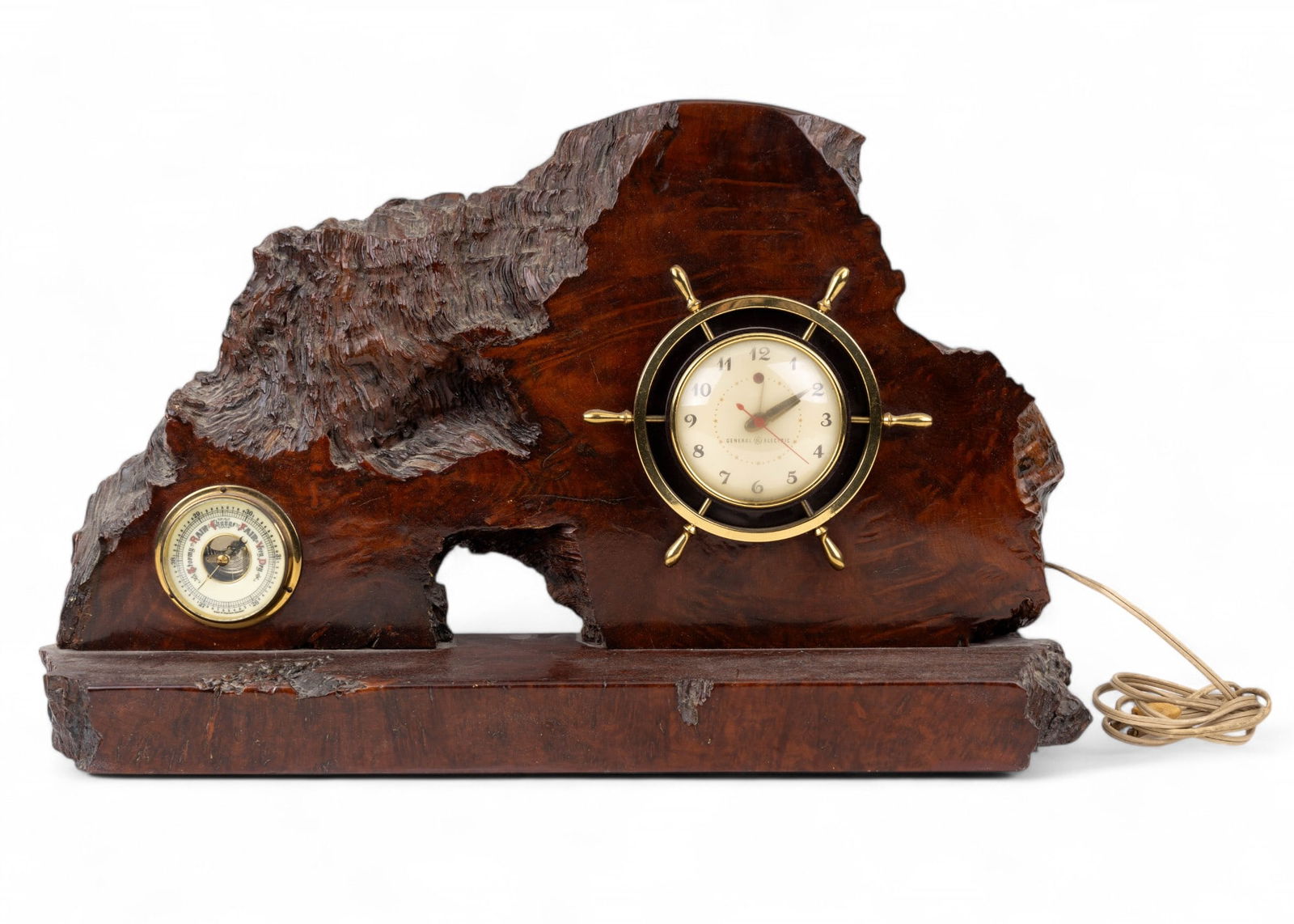 General Electric Telechron Burl Wood Ships Clock (1 of 12)