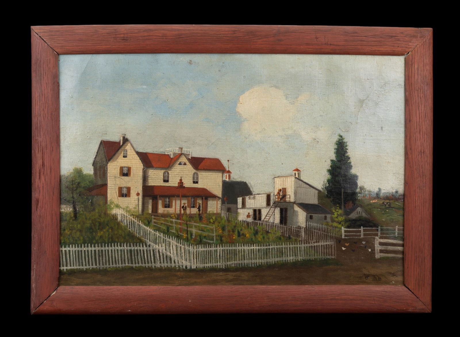 19th/20th C. Amish Farmstead Oil Painting (1 of 3)