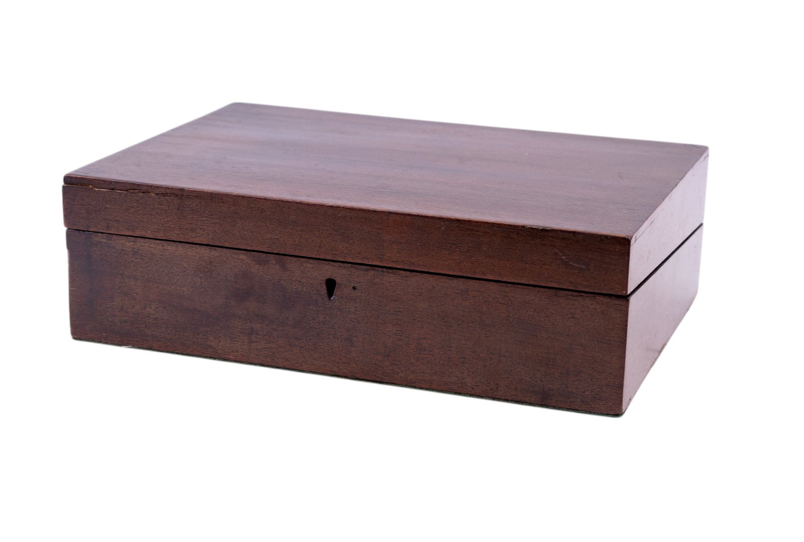 Antique Writing Box w/ Compartments: Antique writing box with original decorative paper lining. Box has overall minor wear, loss, and discoloration consistent with age and use and no key is present for lock. Measures approx. 3.75 H x 11.