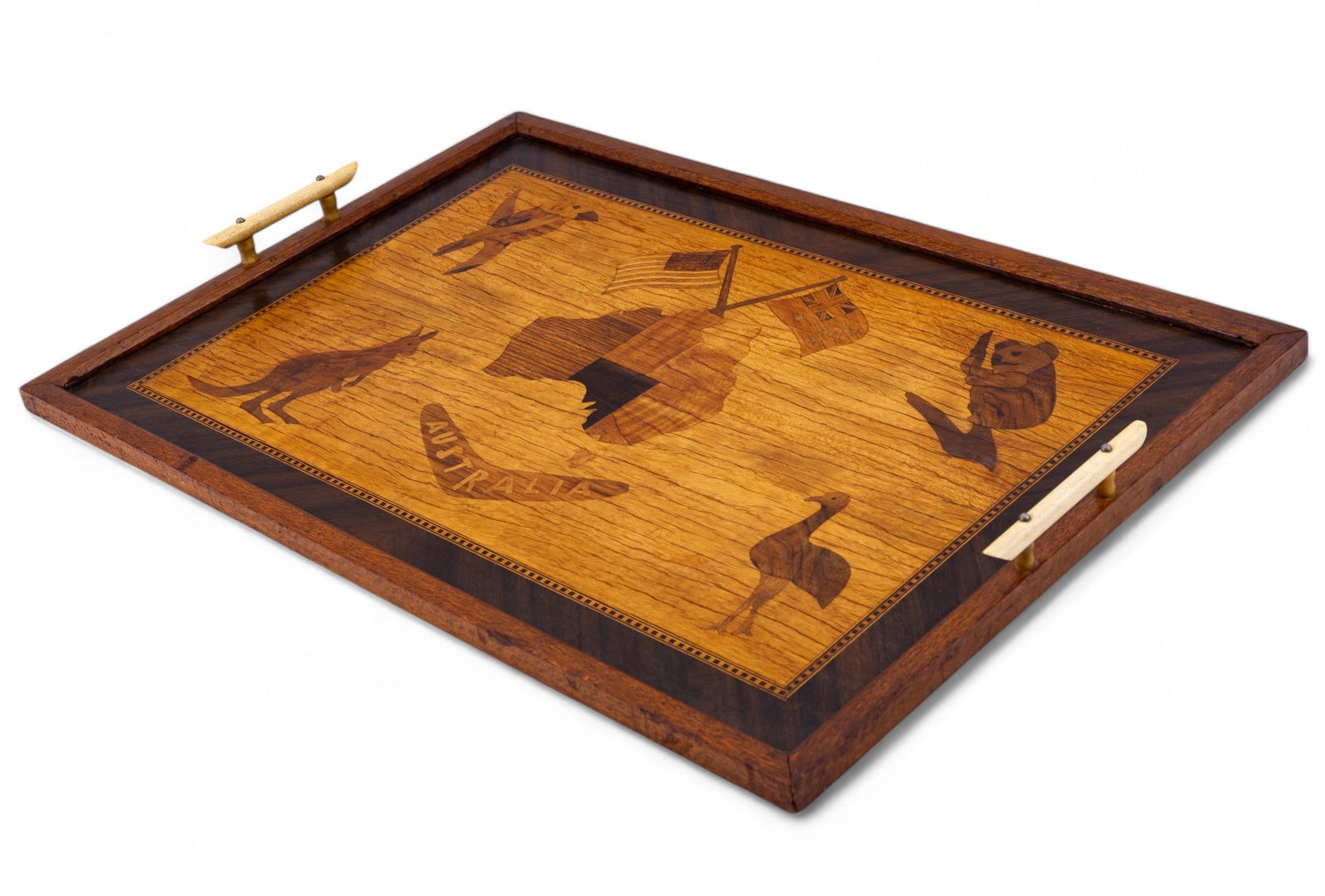 Vintage Marquetry Inlay Australian Souvenir Tray (1 of 7)