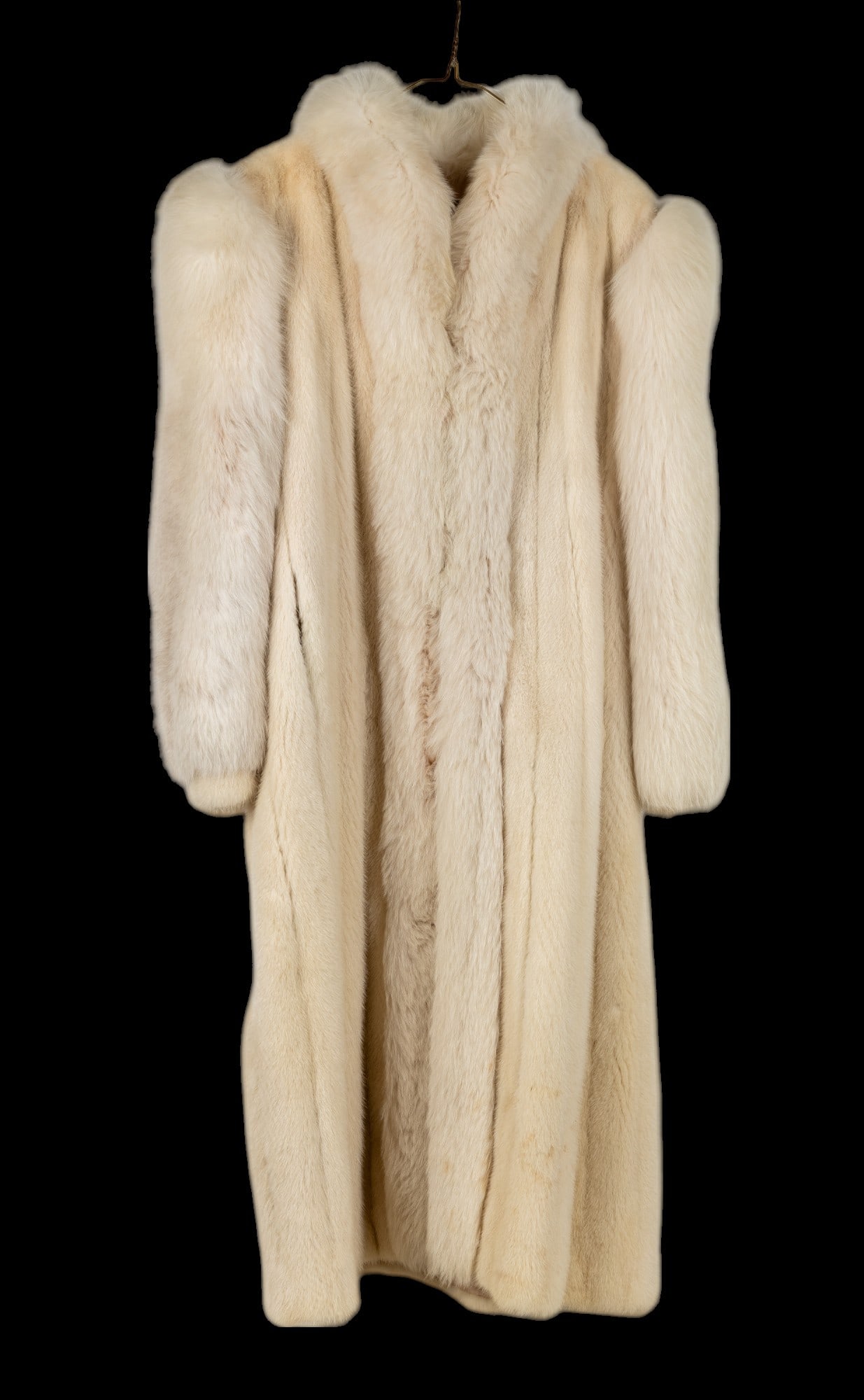 Combination White Mink Long Fur Coat (1 of 13)