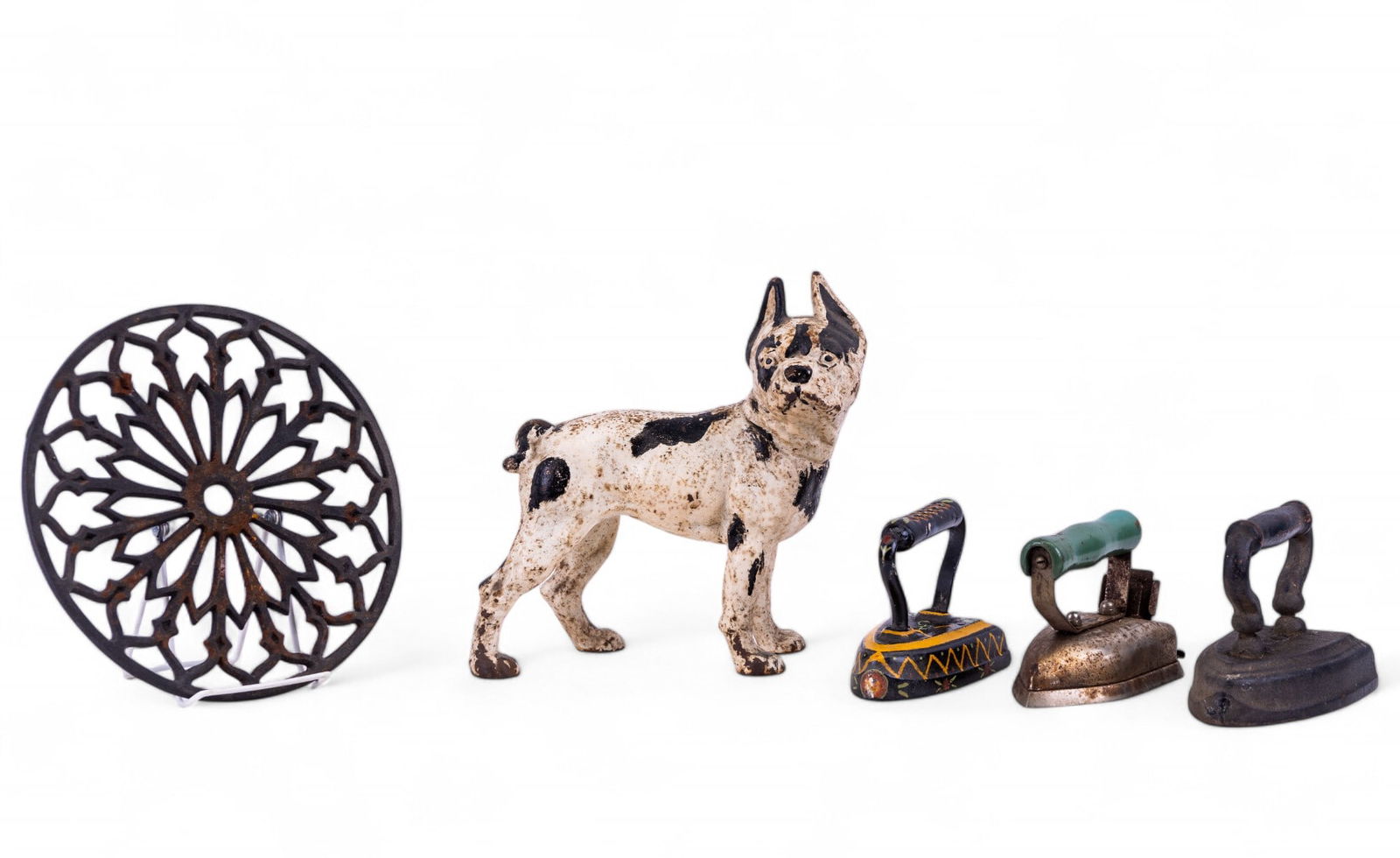 Cast Iron Boston Terrier Doorstop & Sad Irons (3) (1 of 15)