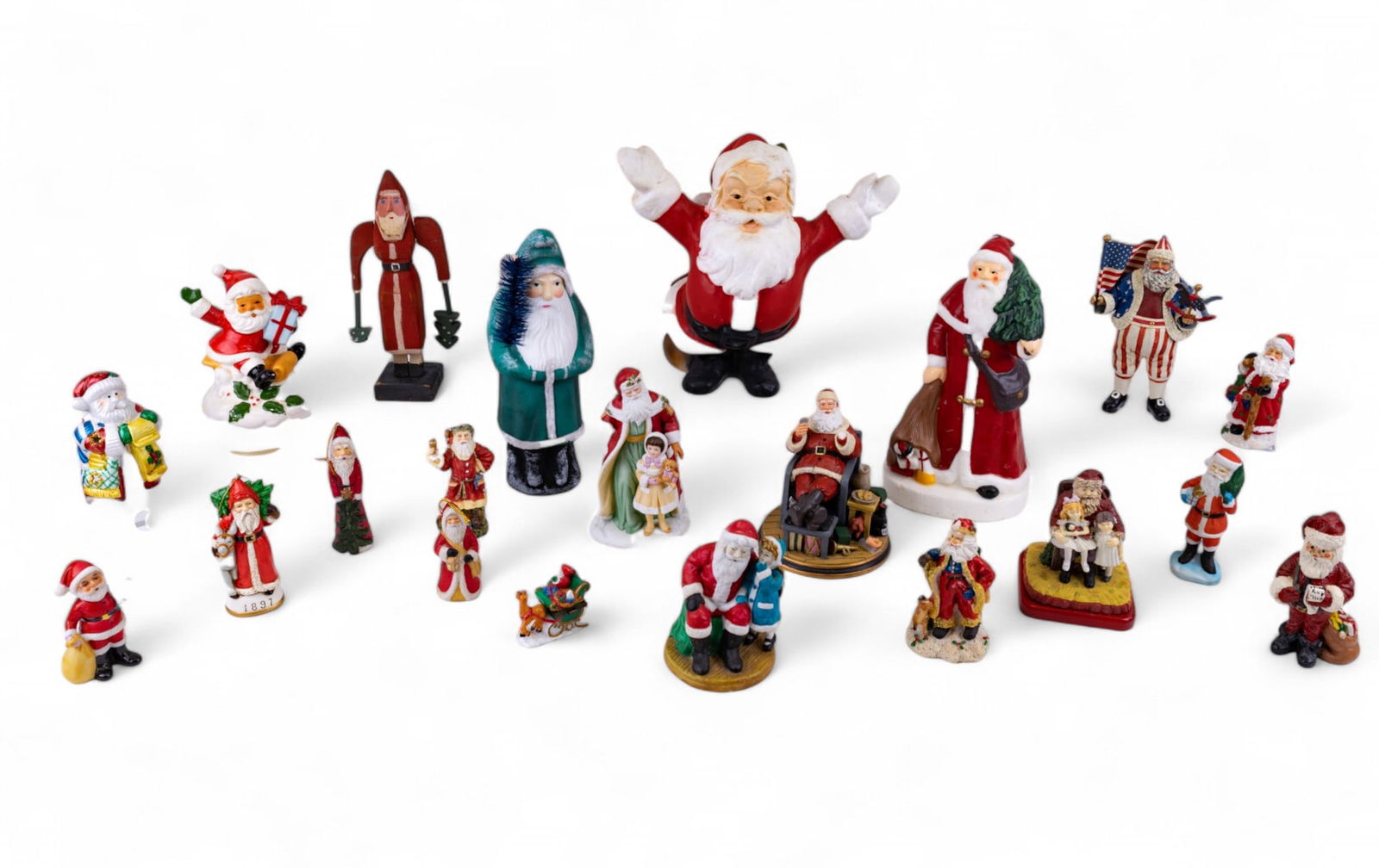 Ceramic, Wood, & Other Santa Figurines (21) (1 of 20)