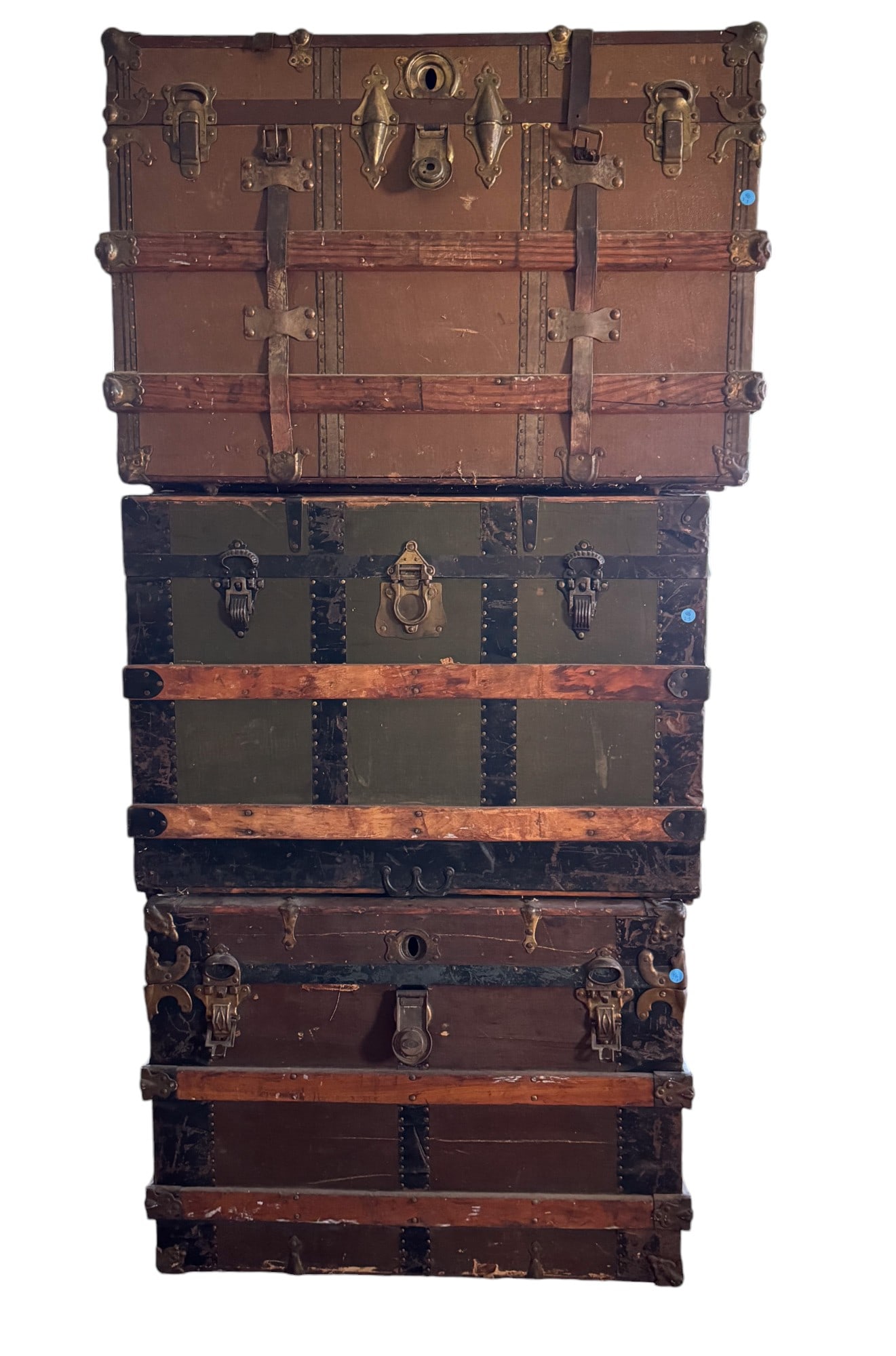 Stack of 3 Steamer Trunks (1 of 5)