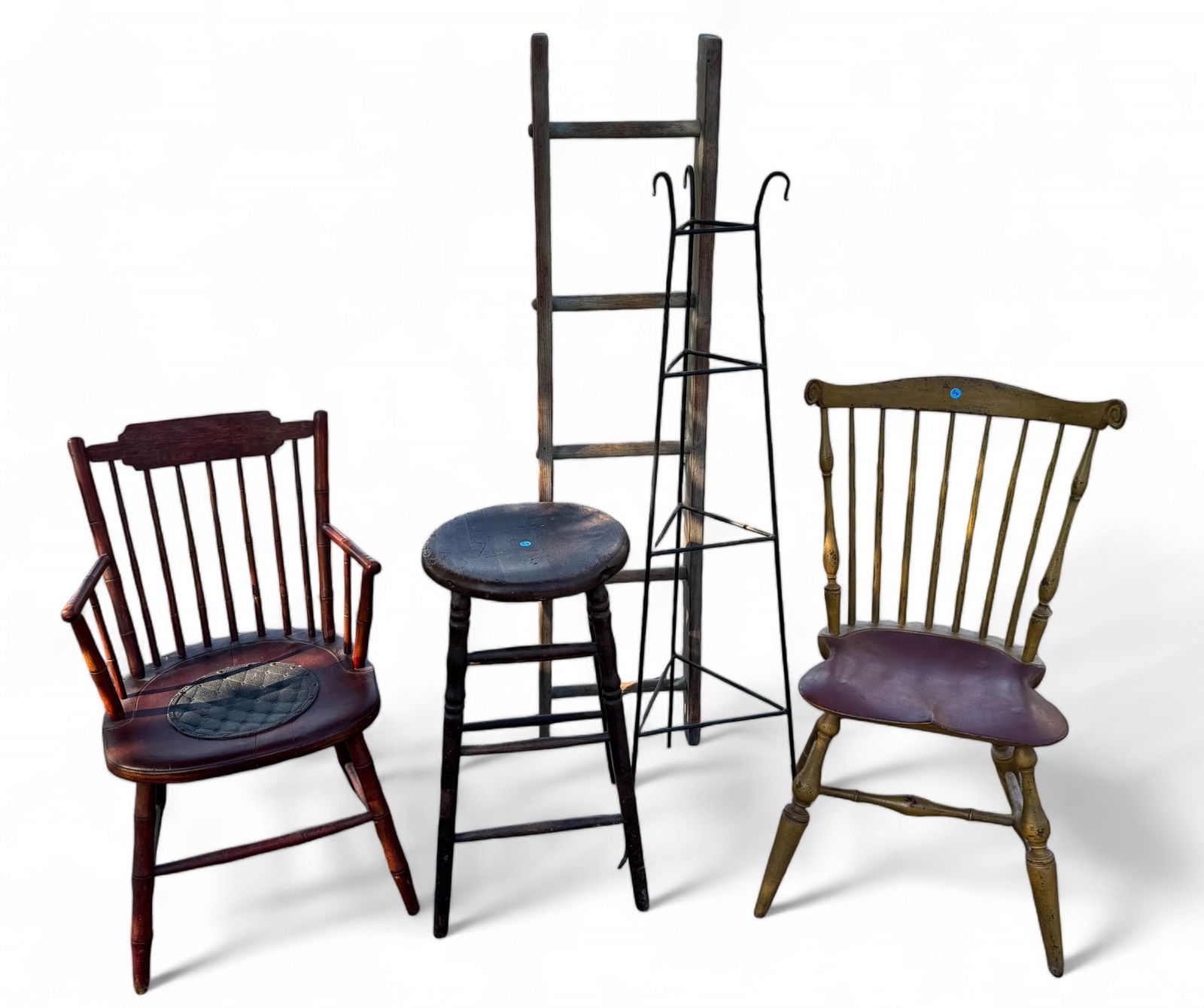 Grouping of Windsor Chairs, Stools, & Ladder (1 of 9)