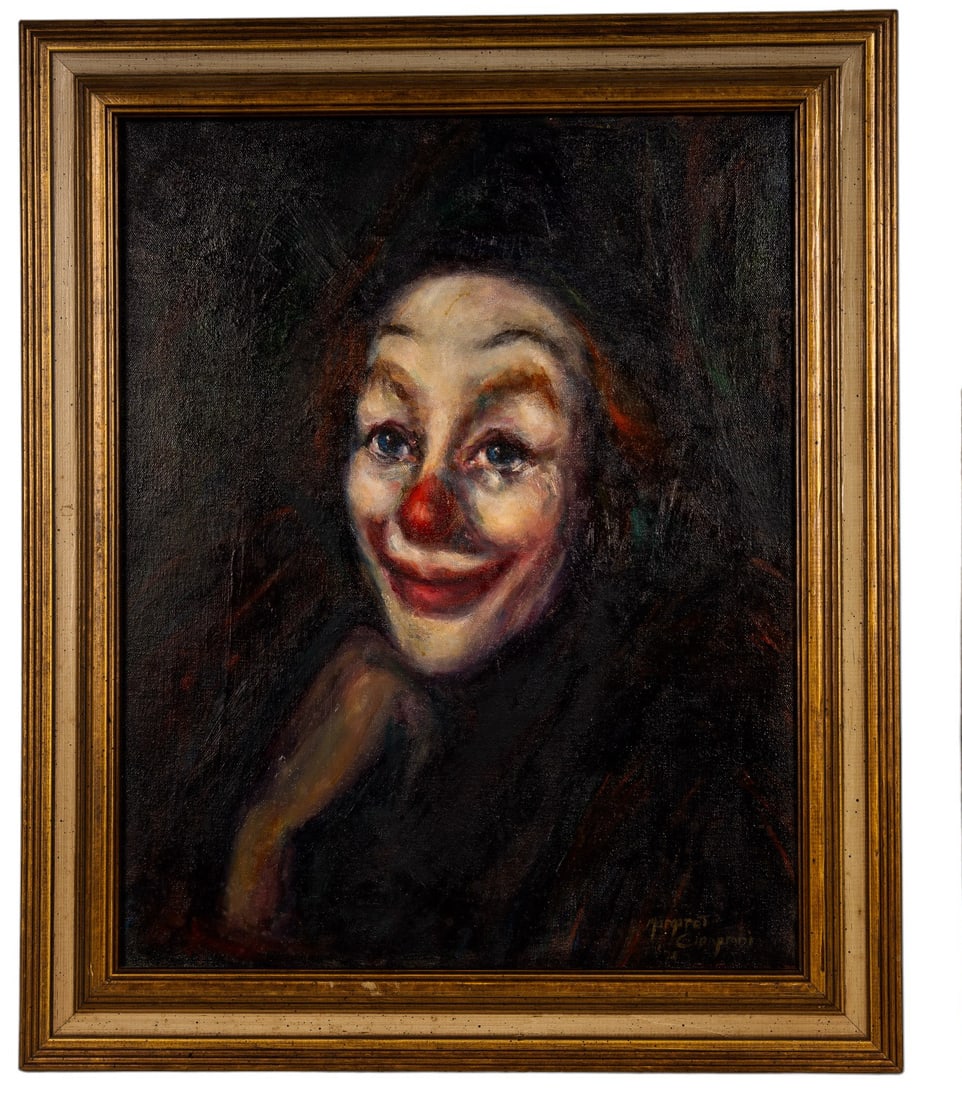 Cianfrani 1975 Signed Clown Painting (1 of 5)