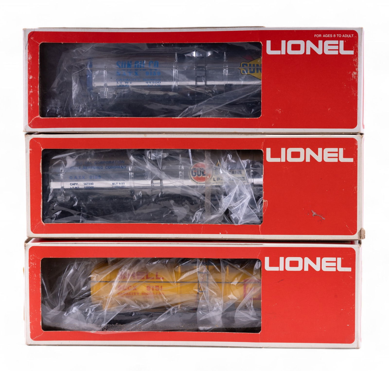 Lionel NIB 3 Tanker Cars - NIB Sun, Gulf, Shell (1 of 5)