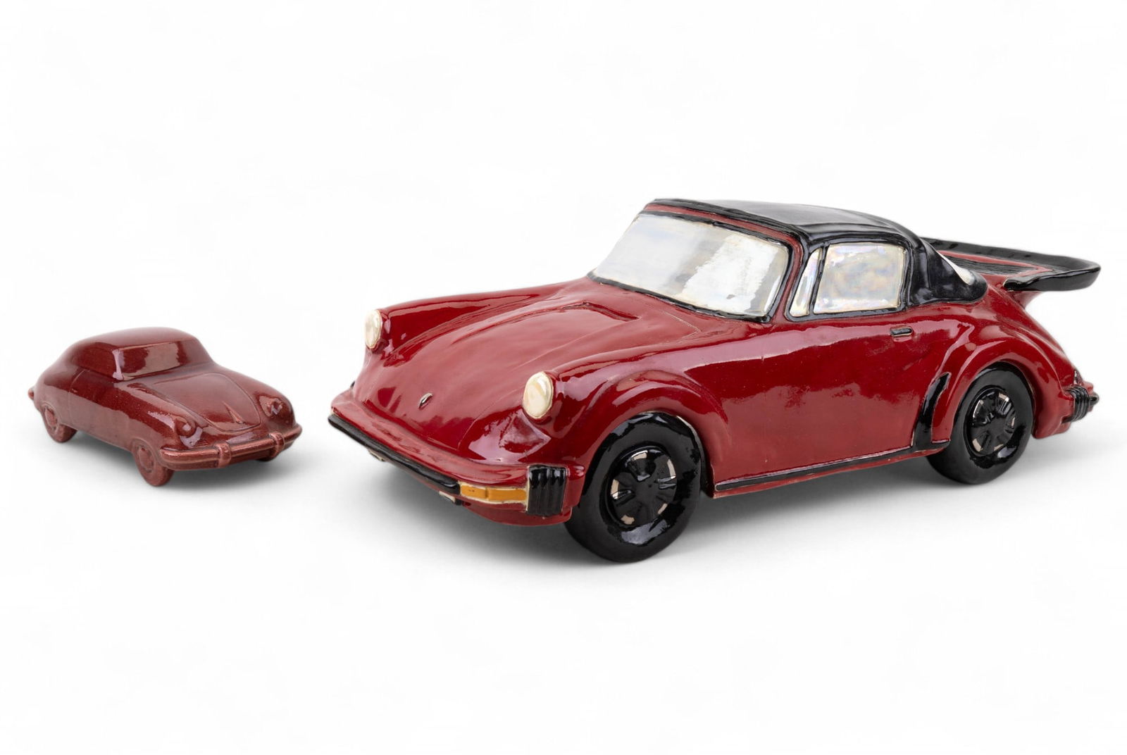 Ceramic Porsche 911 Sculptures (2), 1 Signed (1 of 14)