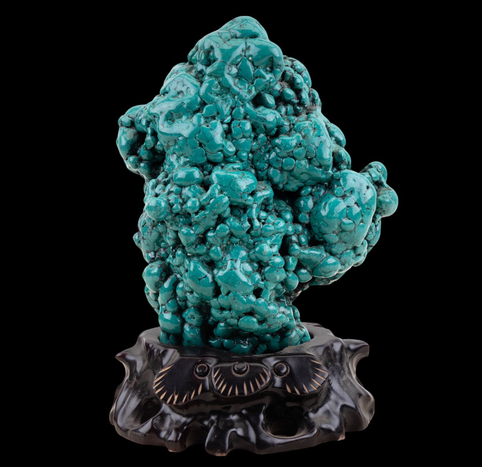 Chinese Polished Turquoise Sculpture On Stand (1 of 8)