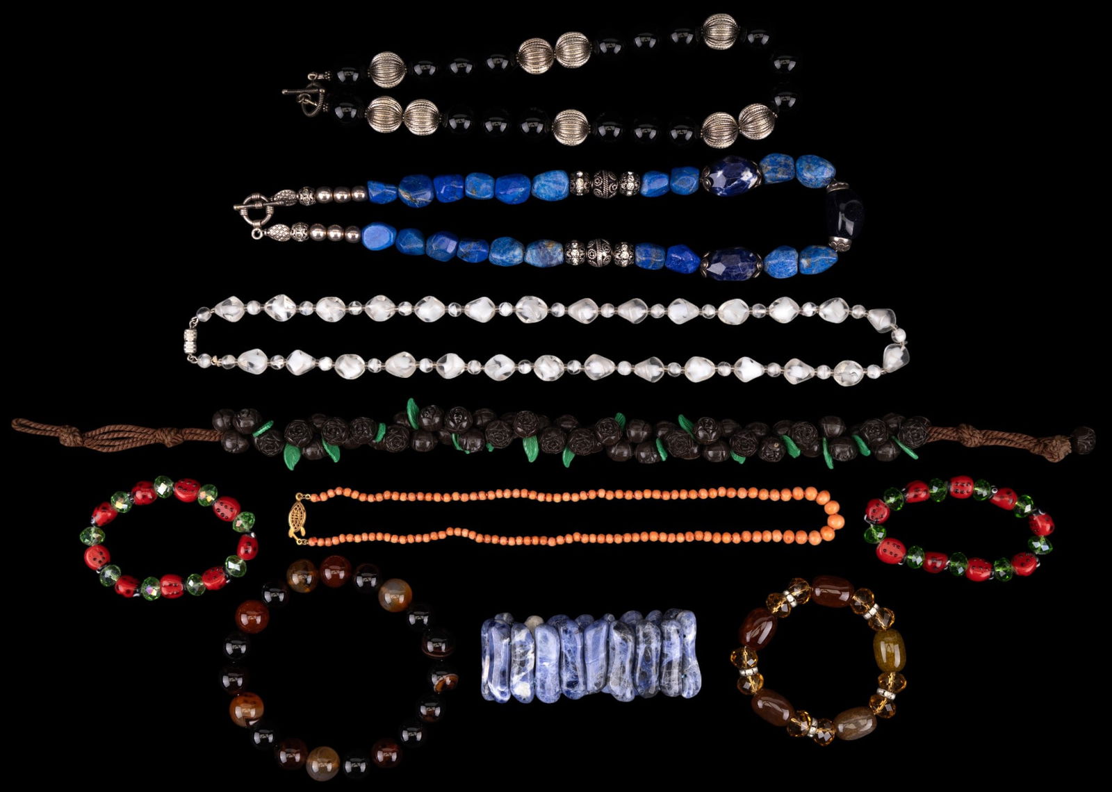 Glass Bead & Stone Bracelets & Necklaces (10 Pcs) (1 of 12)
