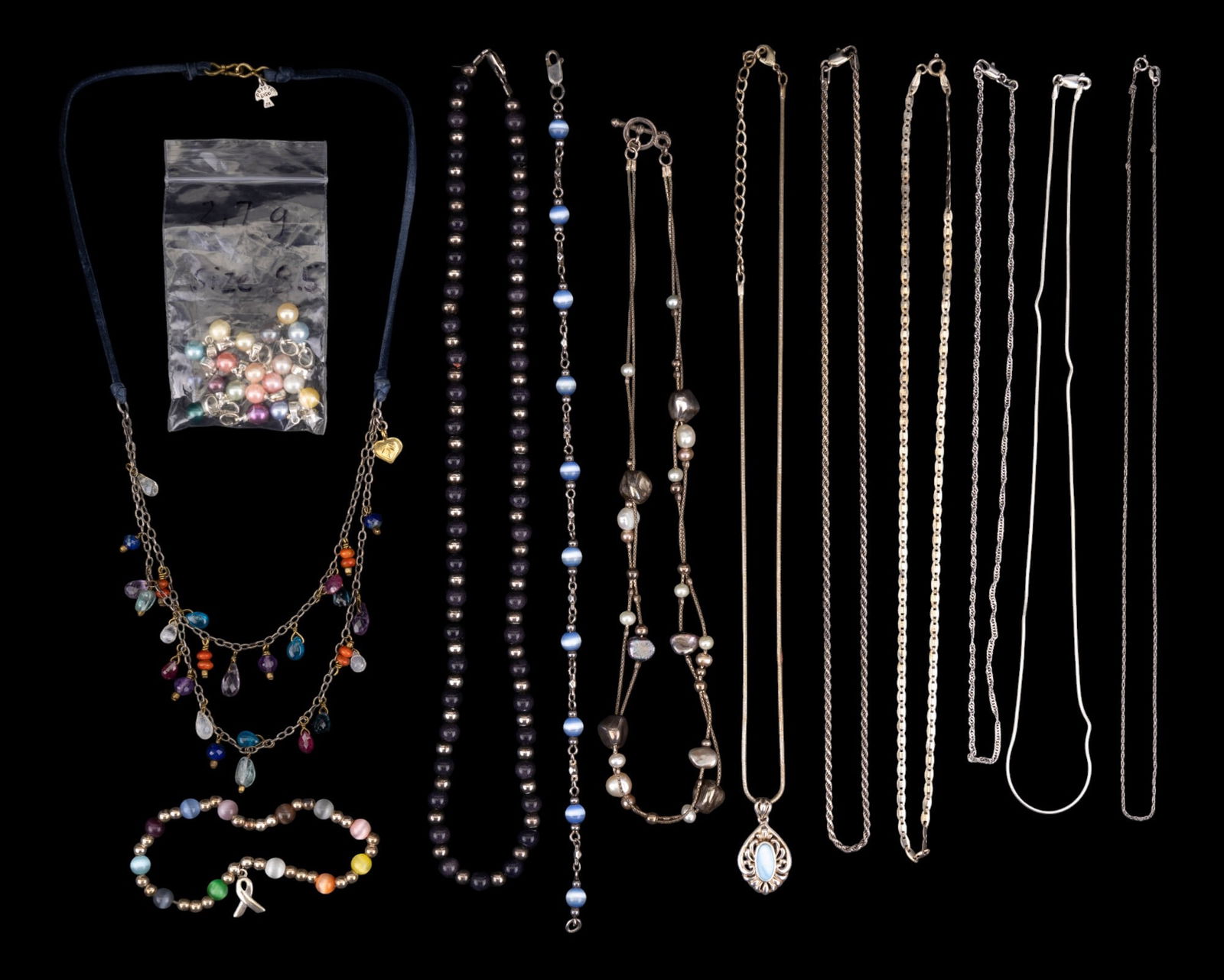 Sterling Pendant & Bead Necklaces + Bracelet (1 of 20)