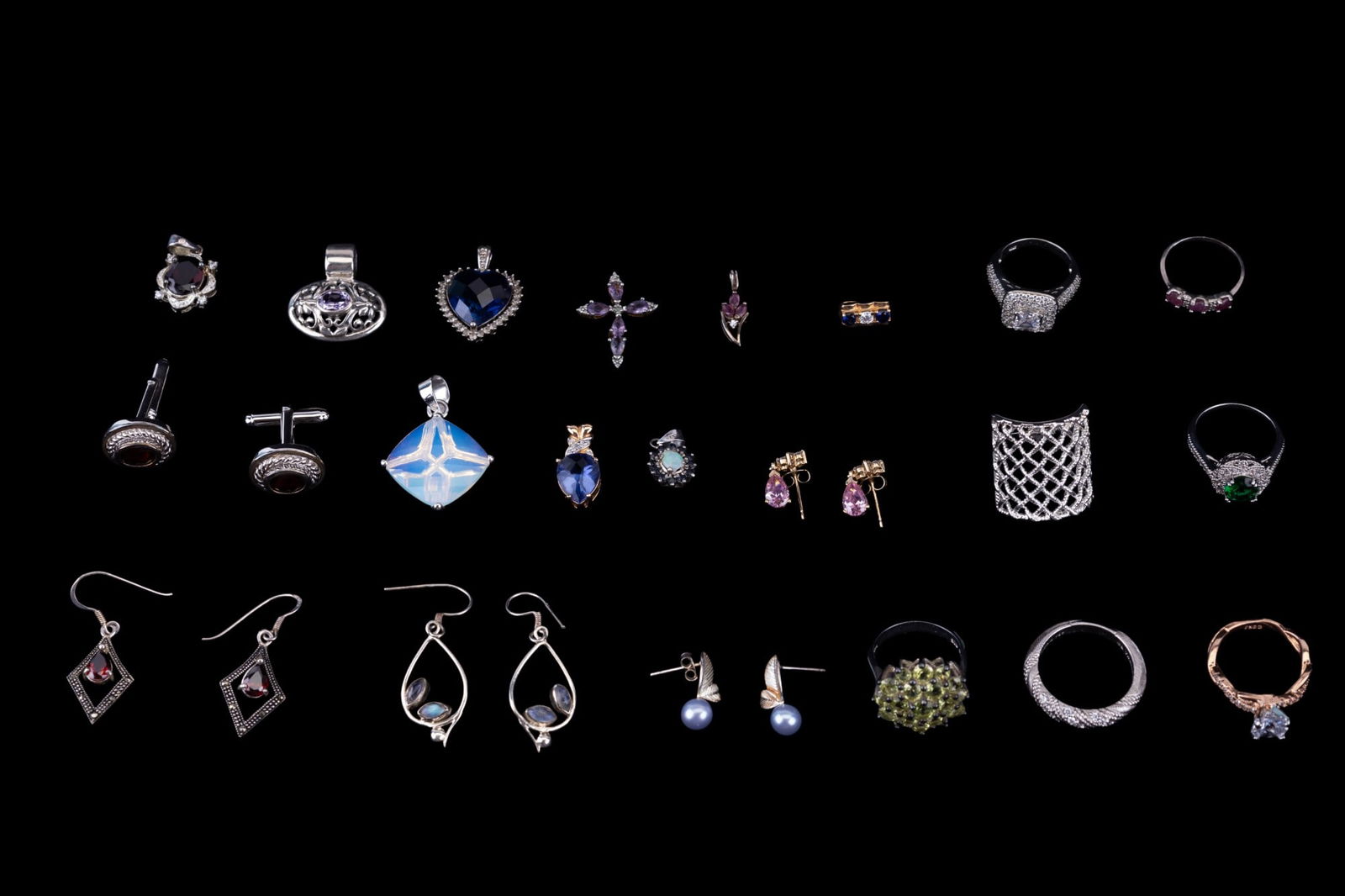 Sterling Silver Pendants, Earrings, & Rings (1 of 14)