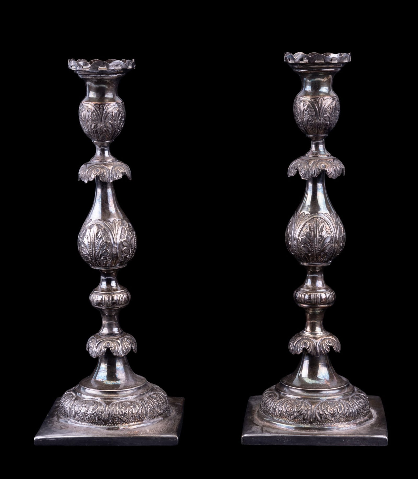 Antique Russian Silver Candlesticks (Pr) (1 of 12)