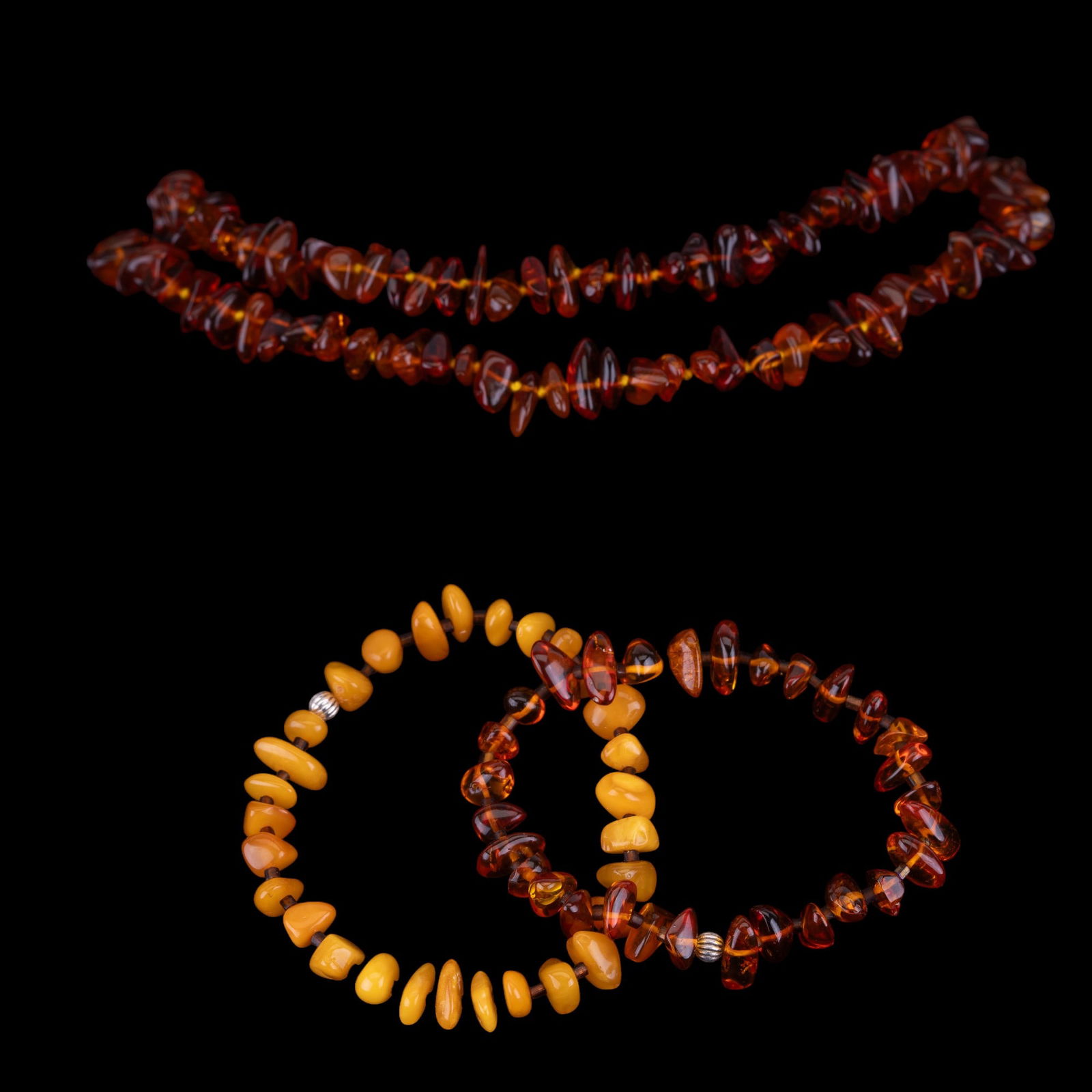 Vintage Amber-Color Jewelry (3 pcs) (1 of 10)