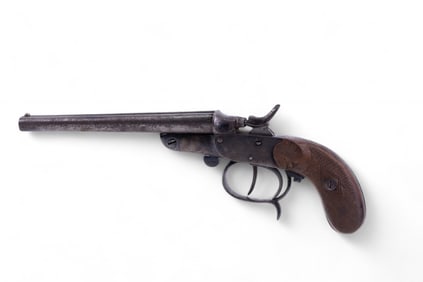 Early 20th C Double Barrel Pinfire Pistol .32 cal