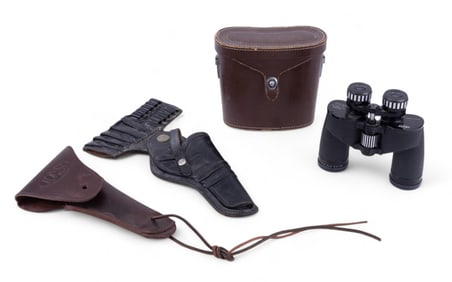 US Civil War Style & Black Holsters + Binoculars