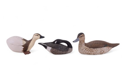 Mini Signed Carved & Painted Decoys (3)