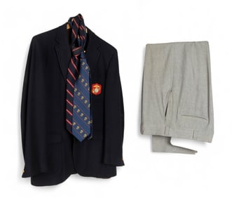 Wool Sport Jacket with USMC Insignia and Slacks