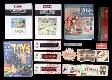 Stamp Catalogues, HO Gauge Train Cars, Beer Labels
