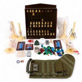 Souvenir Thimbles, U.S. Army Stocking, & Lights