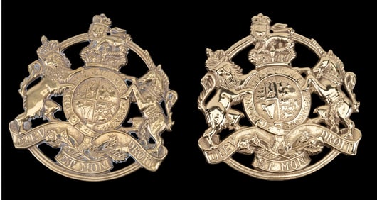 VA Metal Crafters Kings Arms Brass Trivets (2)