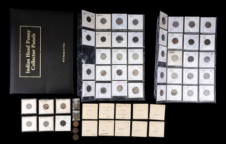 Indian Head Penny Collector Panels + Other Pennies