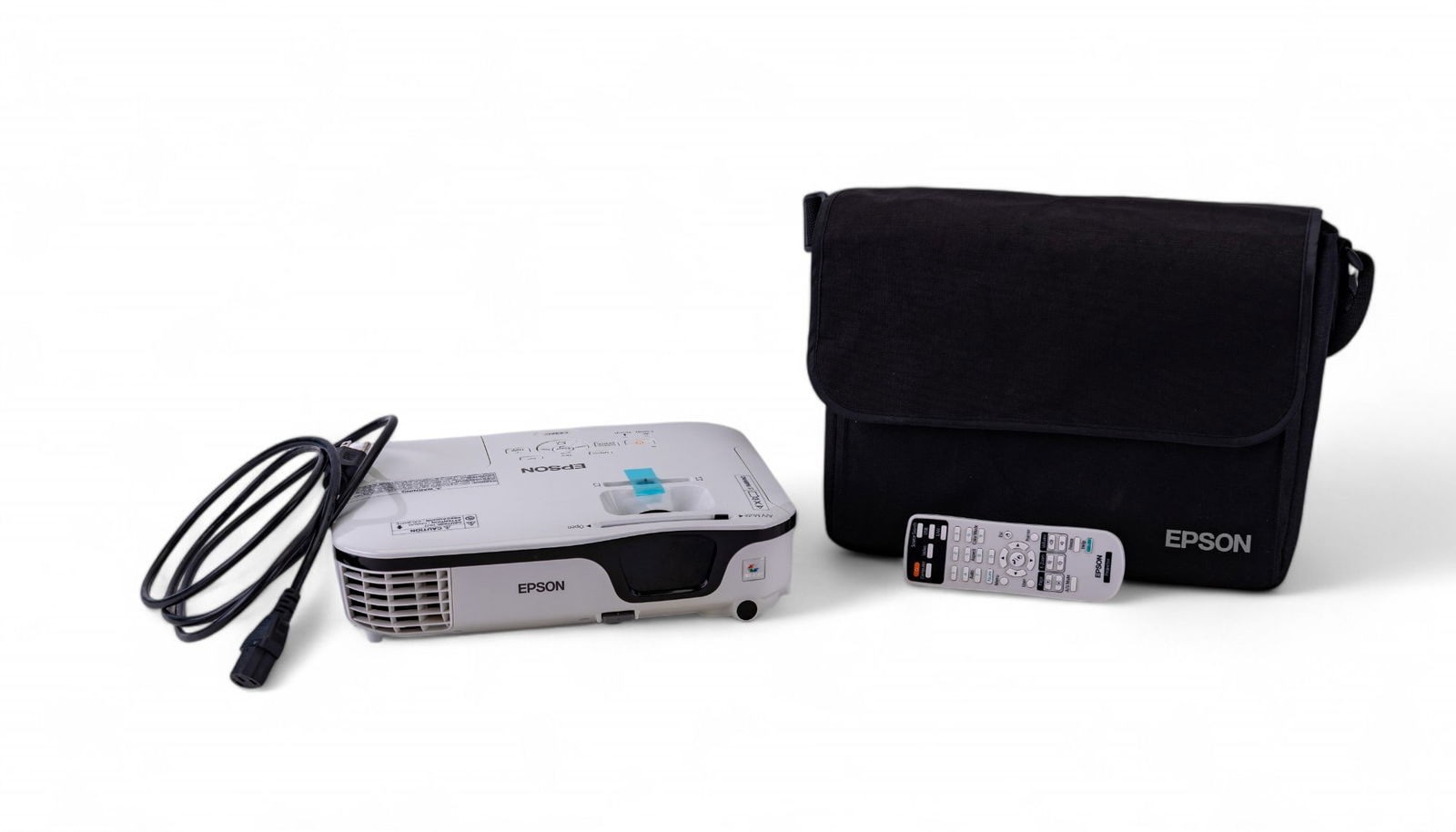 Epson EX3212 H533A 3LCD Projector: Epson EX3212 H533A 3LCD portable Projector, serial #S86K2Z02379, remote control, paperwork, set up disc, and carrying case included. Item appears to be new and unused, untested.