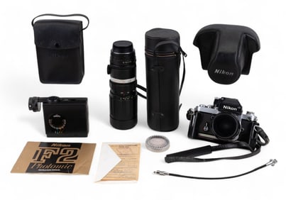 Nikon F2 SLR, 2 Zoom Lens, Flash Set (1 Owner)