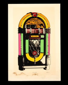 "1946 Wurlitzer" Artist Signed Silkscreen