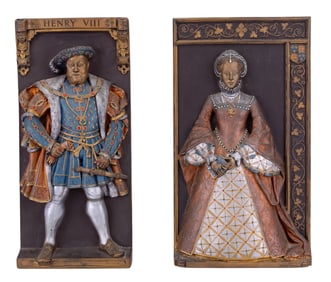 Chalkware Queen Elizabeth & King Henry VIII
