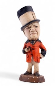 Vintage Winston Churchill Chalkware Statue