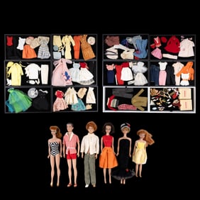 Vintage Barbie Dolls (6) and Clothing