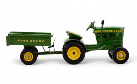 Vintage John Deere Toy Garden Tractor & Dump Cart
