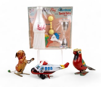 Vintage Tin Litho Wind Up and Baby Toys
