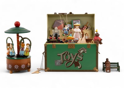 International Music Boxes and Cast Figurine