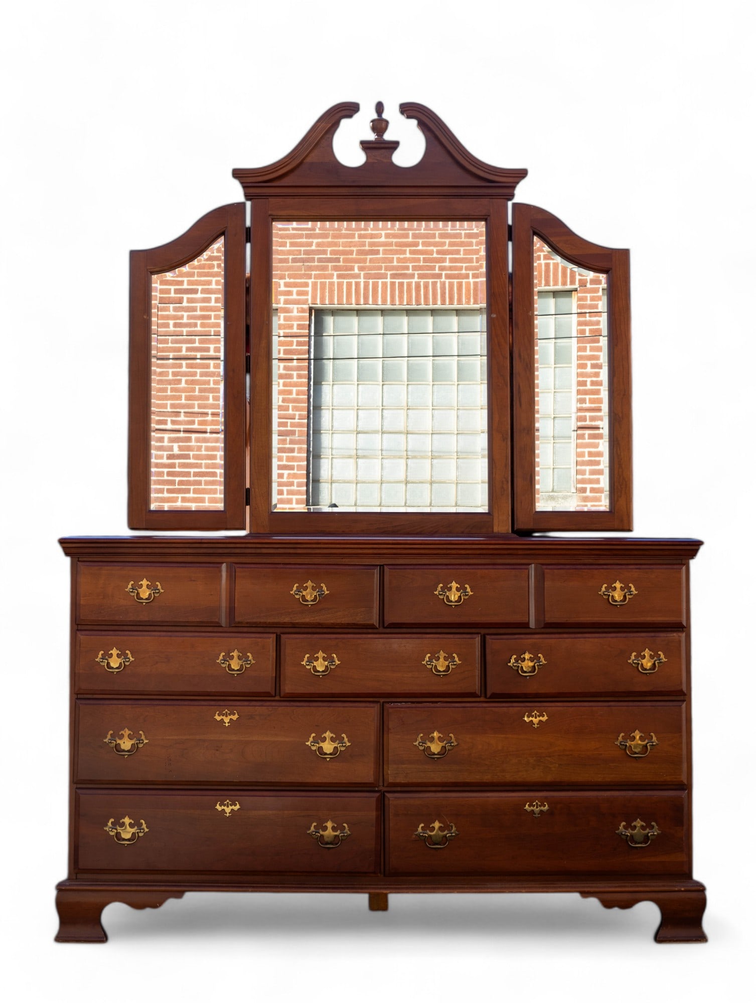 Vintage Bassett Cherry Wood Dresser w/ Mirror (1 of 11)