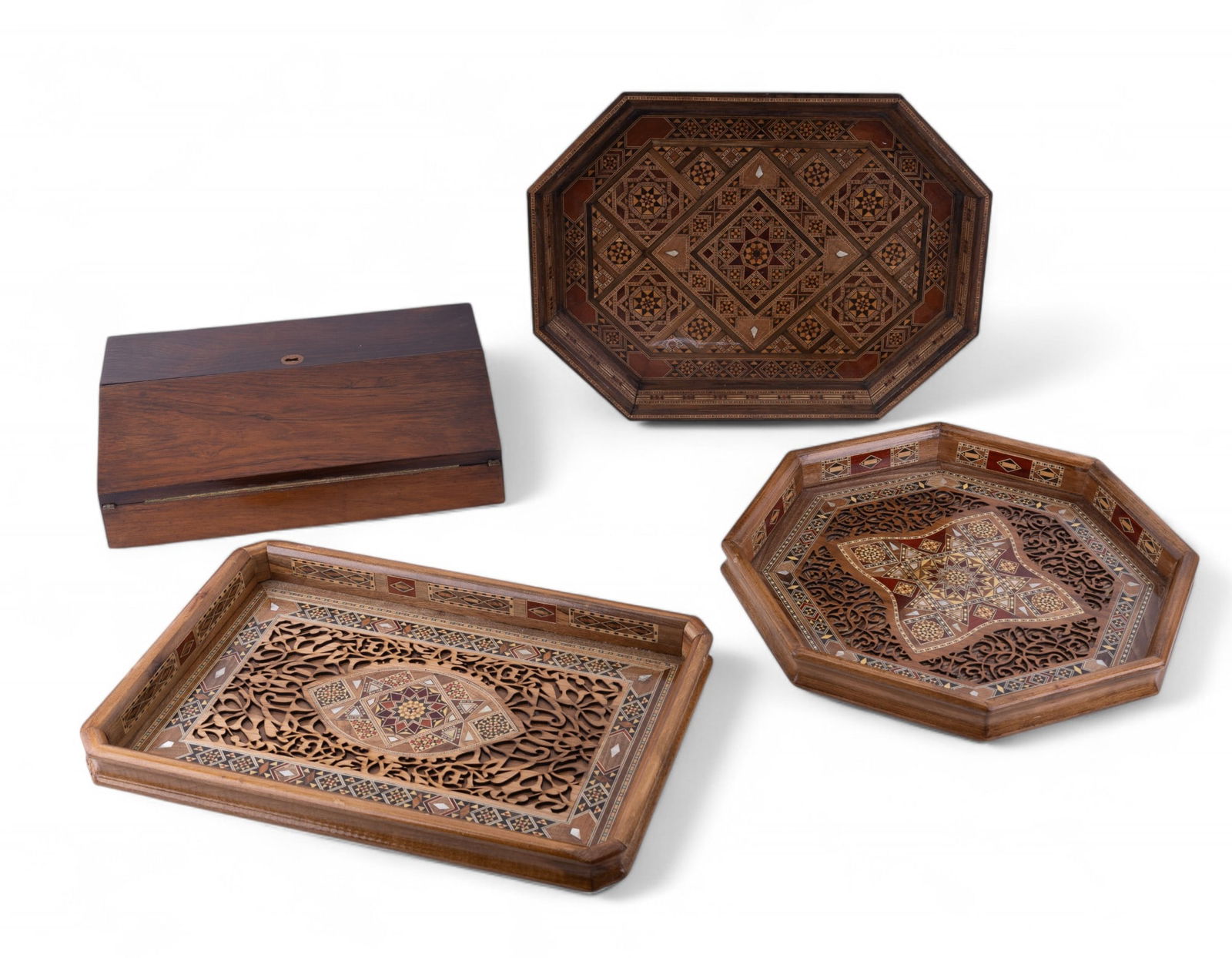 Sadeli Inlay Trays (3) + 19th C Travel Desk (1 of 18)
