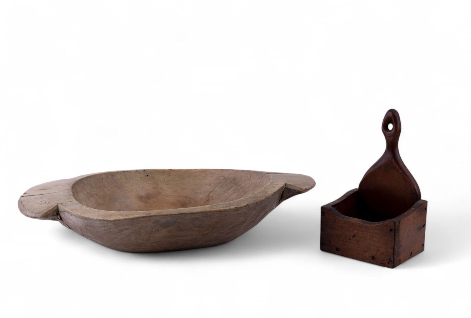 19th C Dough Bowl and Salt Box (1 of 9)