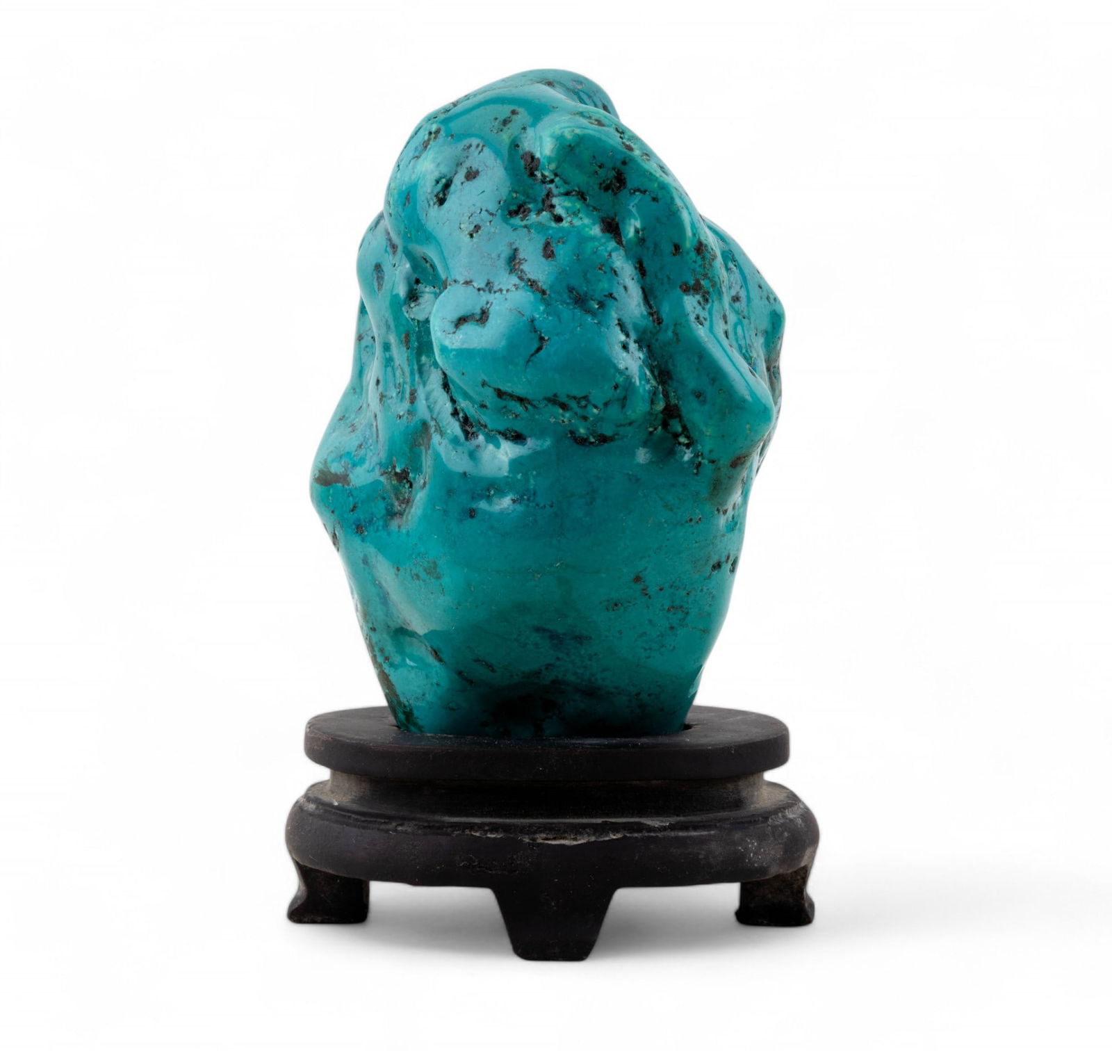 Chinese Polished Turquoise Sculpture On Stand (1 of 7)