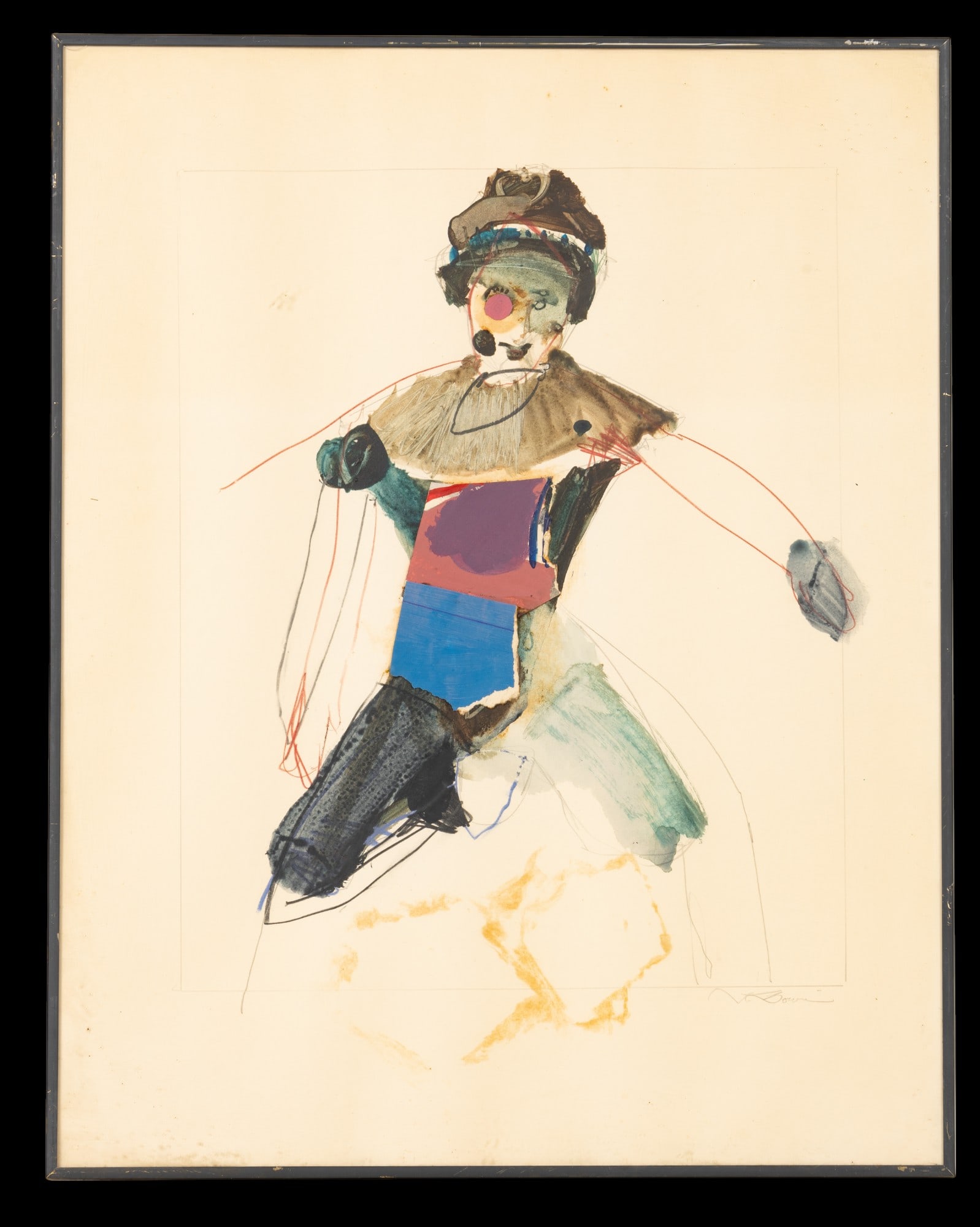 Bowie Signed Figural Drawing Mixed Media (1 of 9)