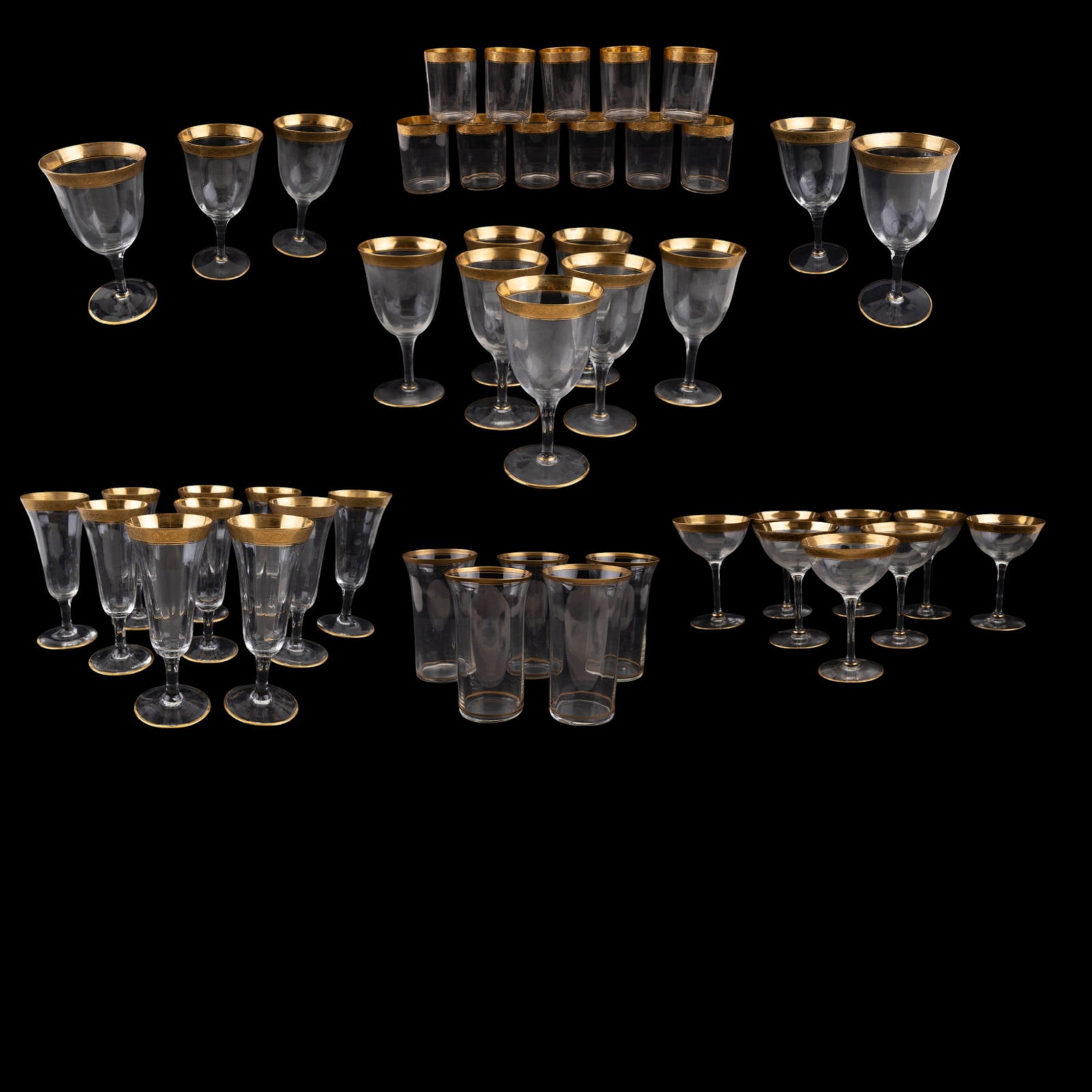 Gold Rim Glass Stemware + Tiffin-Franciscan (1 of 12)