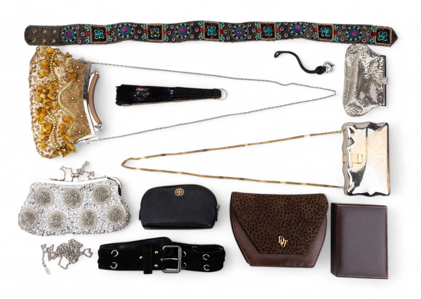 Dior & Other Purses, Fan, & Beaded + Other Belt (1 of 20)