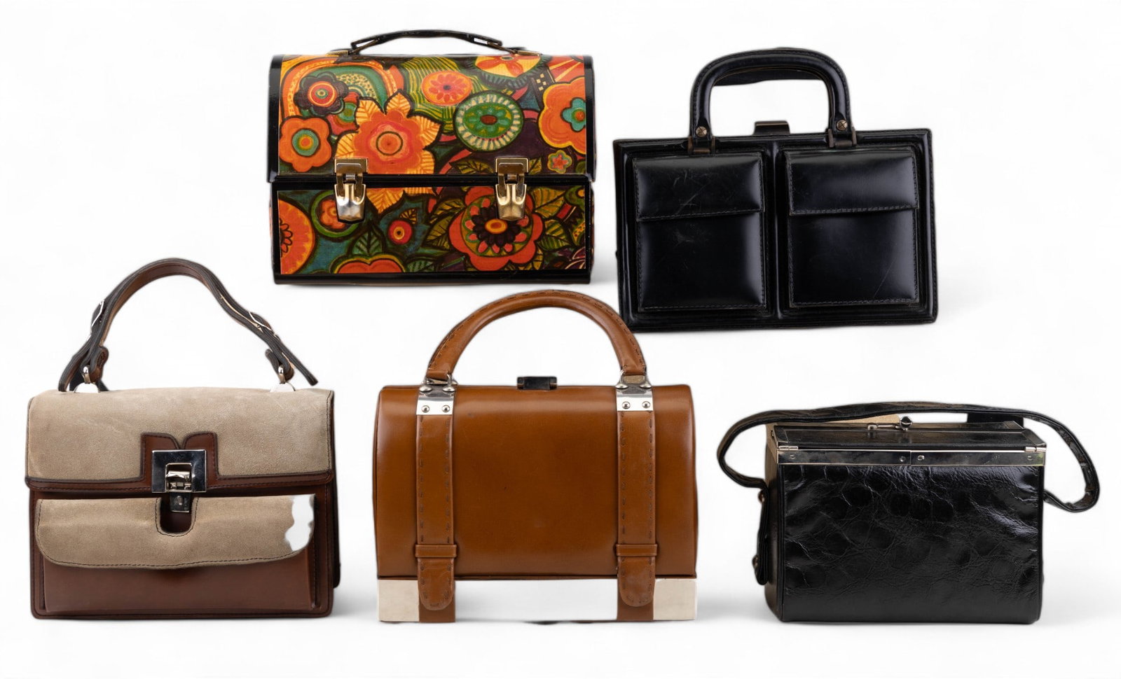 Lacquered Floral Purse & Leather Purses (1 of 20)