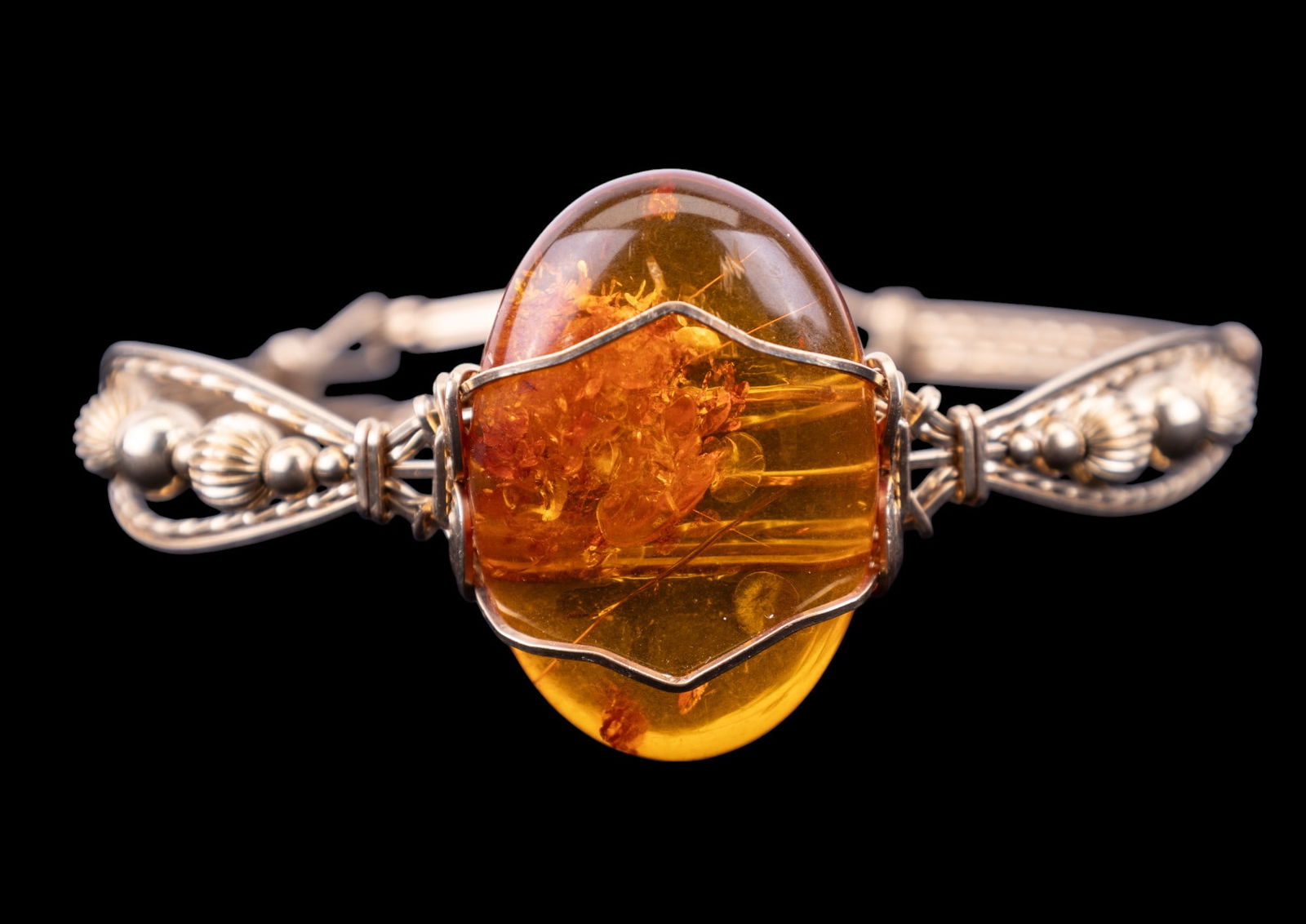 Wire and Amber Bracelet (1 of 5)